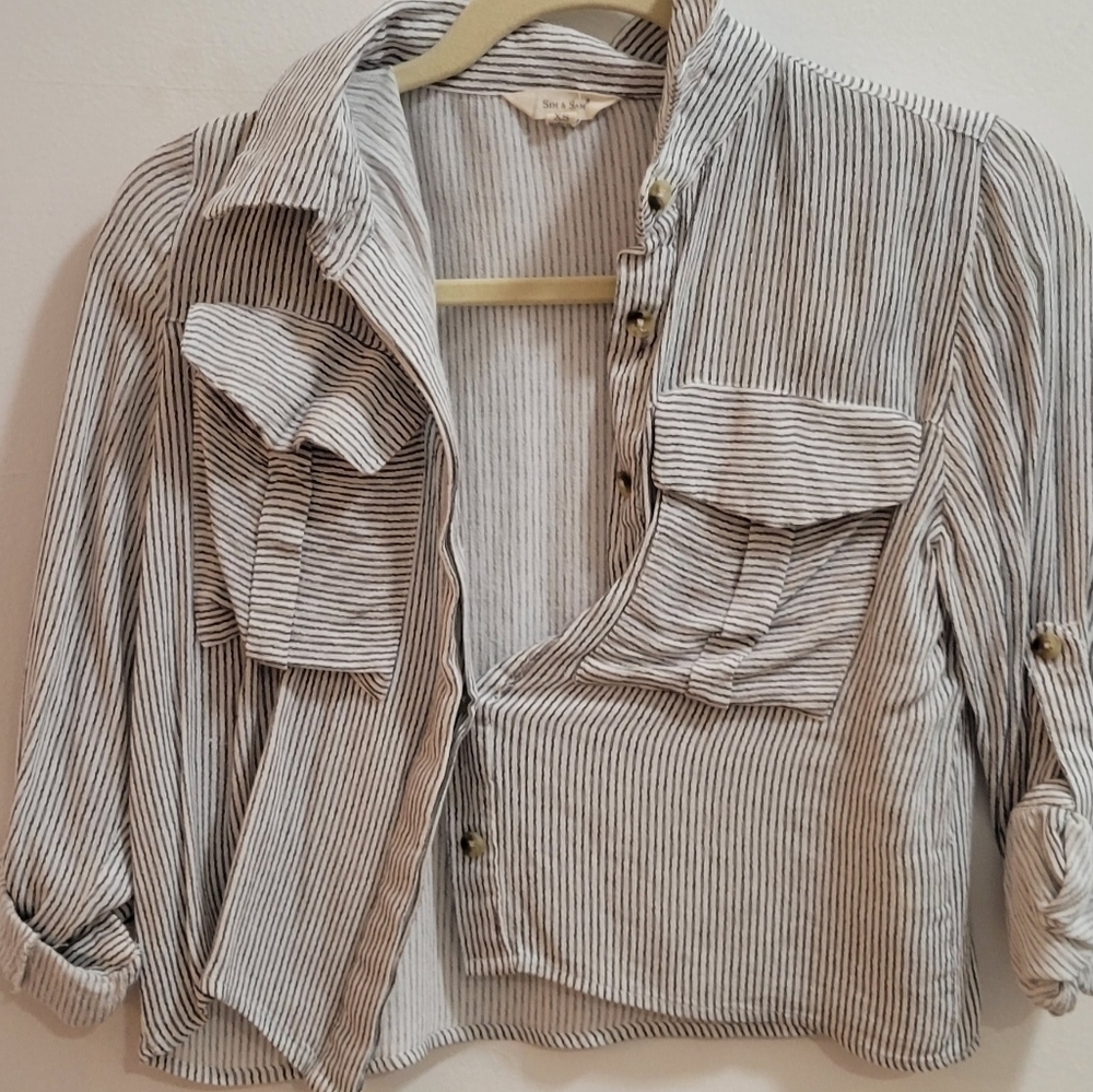 Sim & Sam Striped Button Shirt